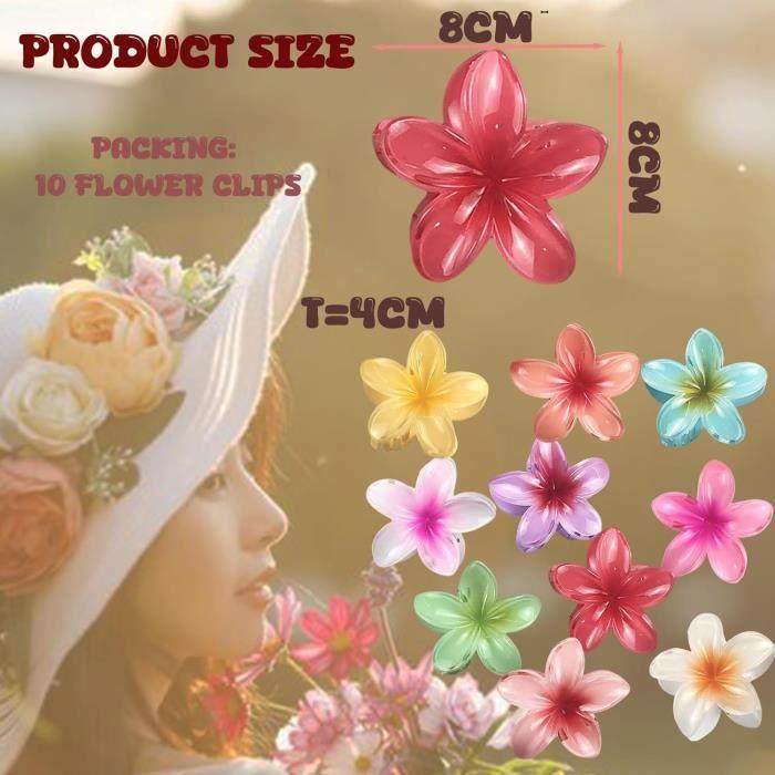 Pince à Cheveux - Fleur Hawaienne - 10 Pièces - Couleurs Vives - Design Élégant
