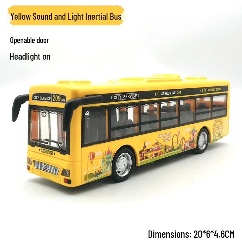 Children's Double-Decker Bus Toy: Convertible Police/Sightseeing Model with Openable Doors, Sound, Light & Inertial Motion
