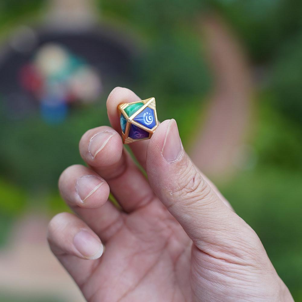 Genshin Impact Chinese Game Peripherals Seven Saints Summoning Dice Metal Model Collectible Desk Ornaments Creative Gifts Toy