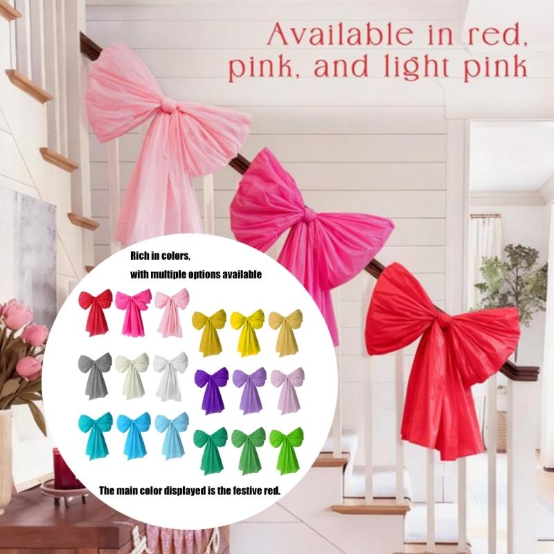 Pack of 6 Durable Efficient Plastic Large Wall Bows Designed for Long Time Celebration and Event Decors Applications