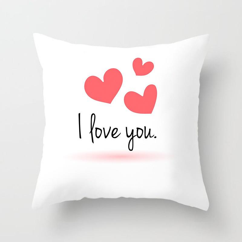 Seat Living Room Sofa Pillowcase Valentines Day Love Cushion Cover Red Pink Heart Home Decor