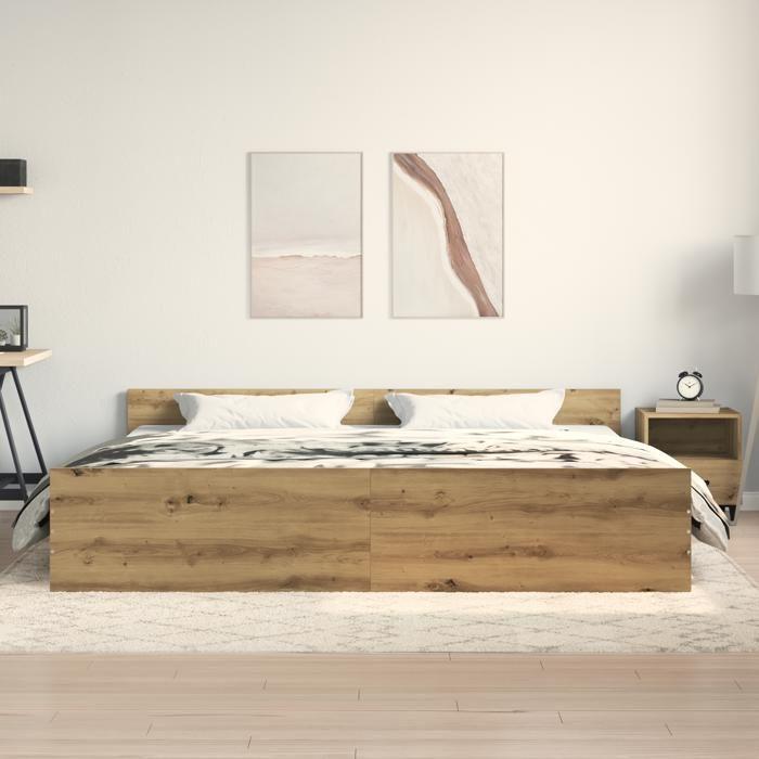 VidaXL Cadre de lit Artisan Chêne 200x200 cm Bois d'ingénierie 3329304