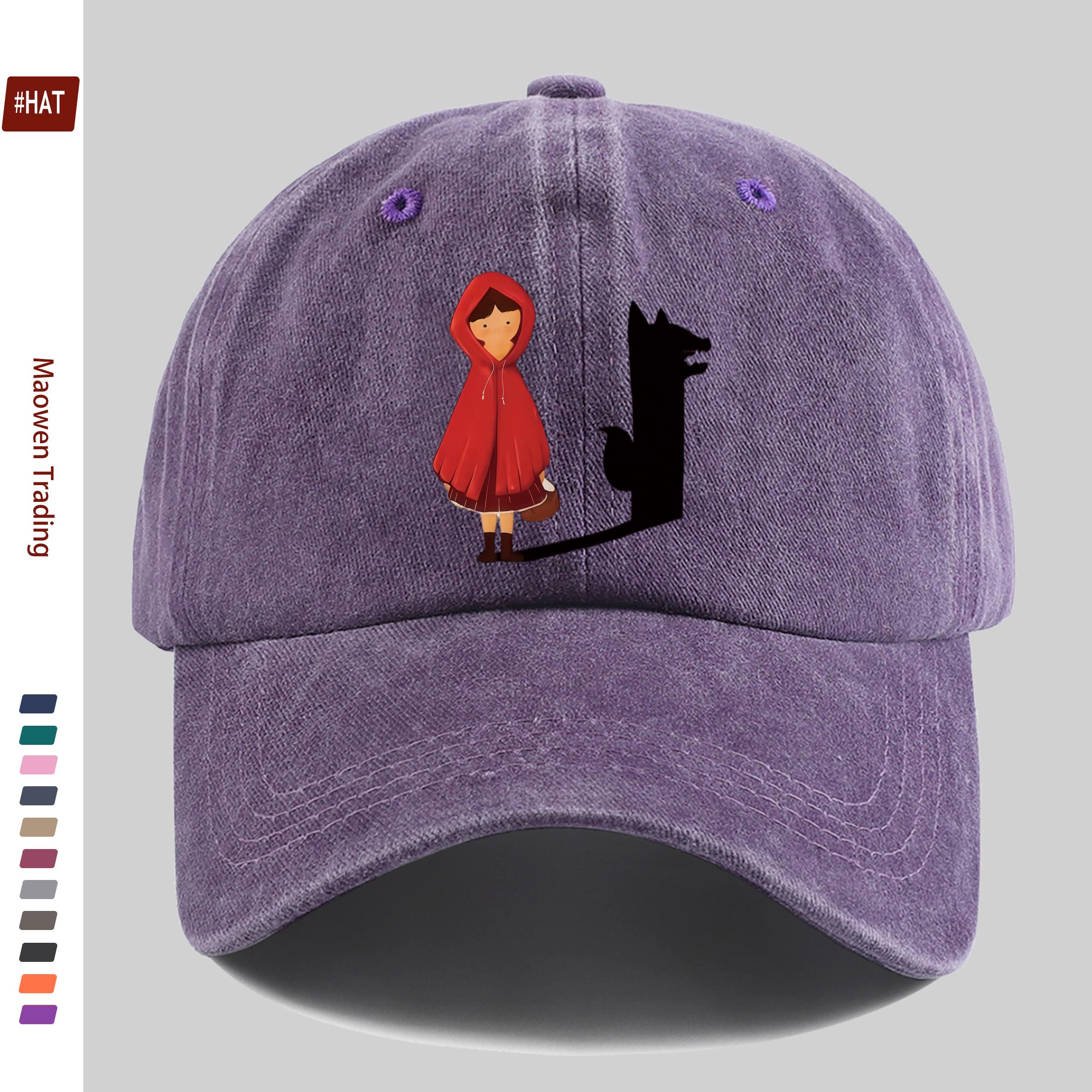 pc Cartoon Wolf Silhouette Print Baseball Cap with Cartoon Character Print Design Sun Hat Party Decoration Hat Comfortable Ligh 1pc