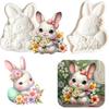 Rabbit Silicone Mold Easter Bunny Floral Pattern Chocolate Candy Making Mold Flexible Reusable Easy Demoulding Cake Decoration Mold