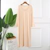 Autumn Night Dress Women Loose Large Nightgown Solid Color Sleepshirts Long-Sleeves Nightie Nightdress Modal Sleepwear