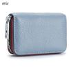 Stylish RFID Accordion Leather Card Holder with Zipper