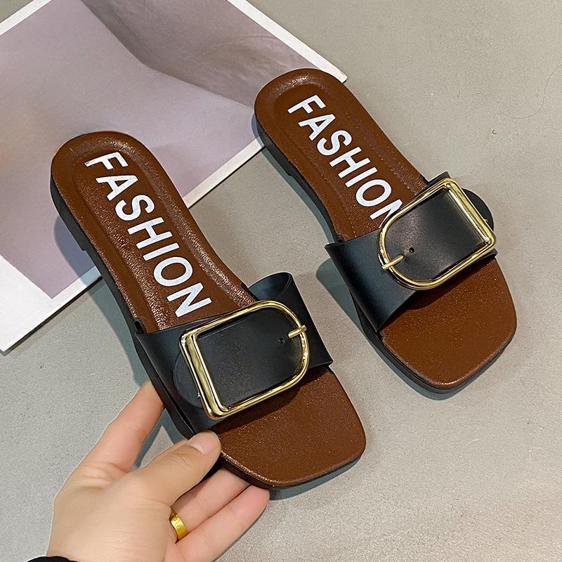 Chaussures plates Mode Femme Plage Antidérapantes Tongs à une épaule