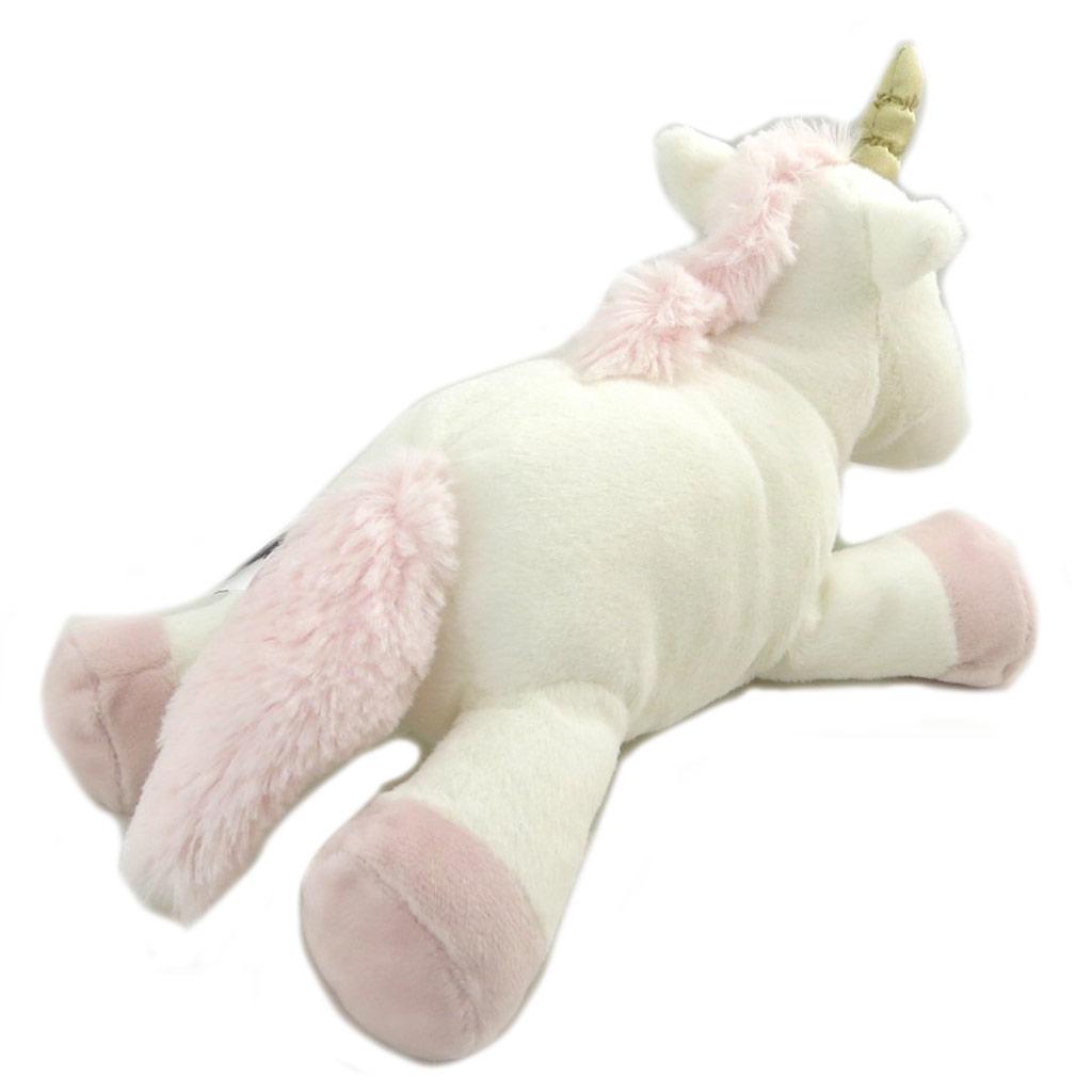 Les Trésors De Lily [N7901] - Rattle Plush 'My Unicorn' White Pink - 25x23x12 Cm