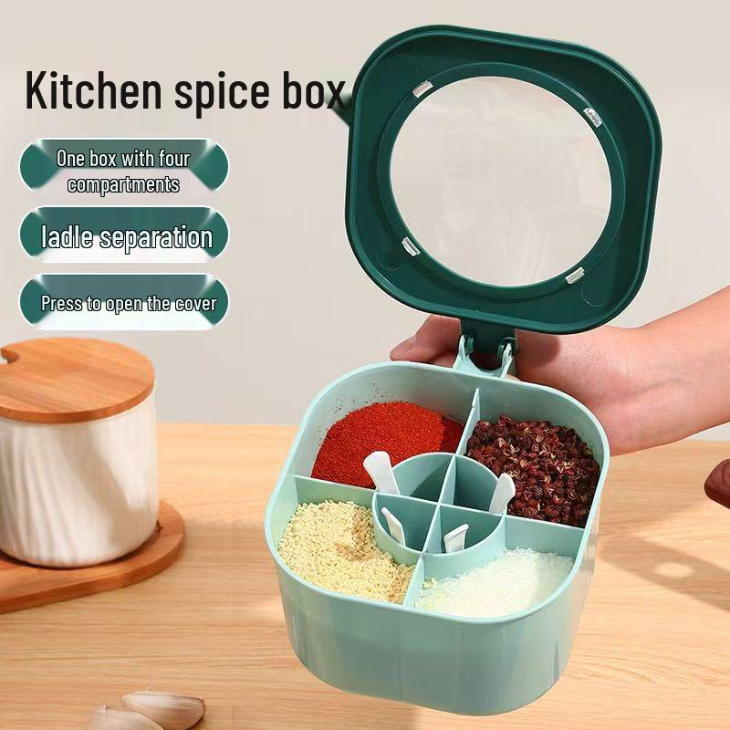 Multi-Grid Kitchen Condiment Set with Lidded Storage Jars