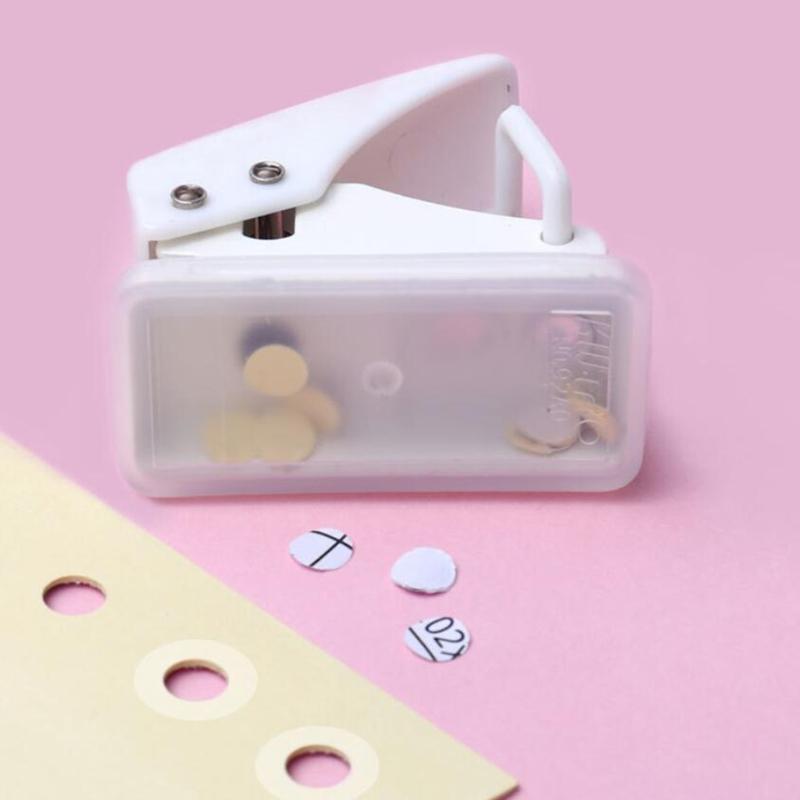 Mini Puncher Paper Capacity 8 Sheets Single Round Hole Puncher Aperture Diameter 0.24'' (6mm) for DIY Binder Paper Card