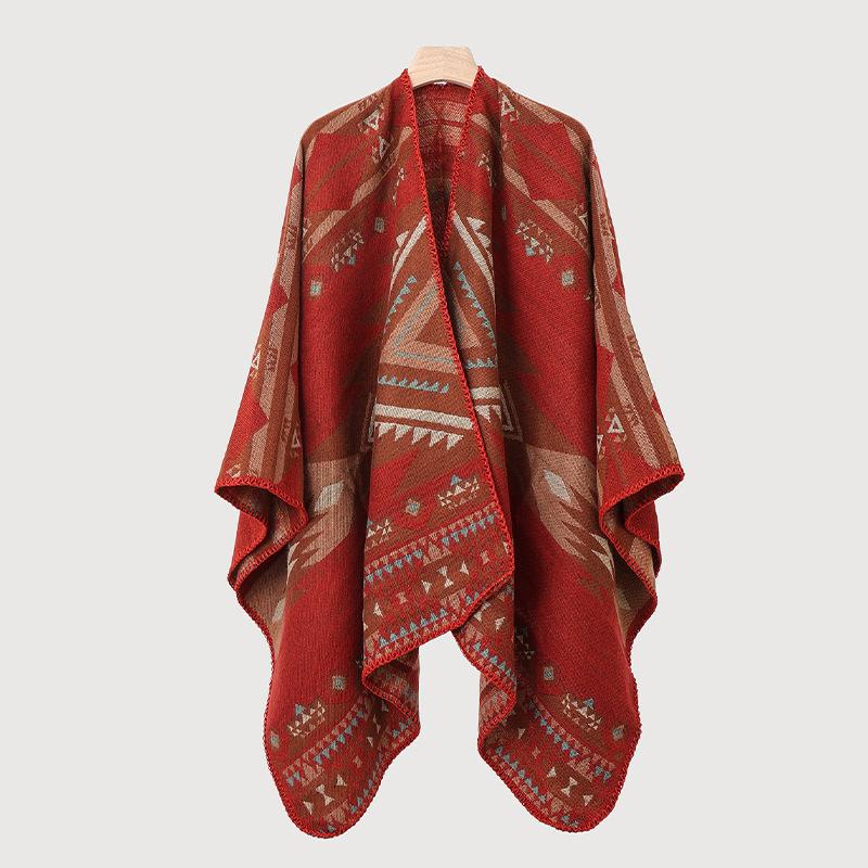 Men's Knitted Open Front Shawl Wrap Soft Warm Vintage Poncho Cape Casual Oversized Shawls Cardigan Wraps Scarf Blanket Lightweight Shawl Scarf for Men