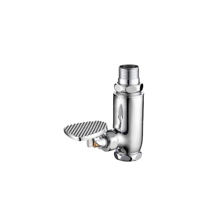 Brass Foot Pedal Toilet Flush Valve Time Delay Automatic Self-Closing Urinal Valve Hotel Use Water Saving Eco-Friendly