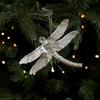 Acrylic Plastic Glitter Christmas Tree Hanging Ornaments Butterfly Dragonfly Gold Silver Christmas Ornaments Christmas Pendants