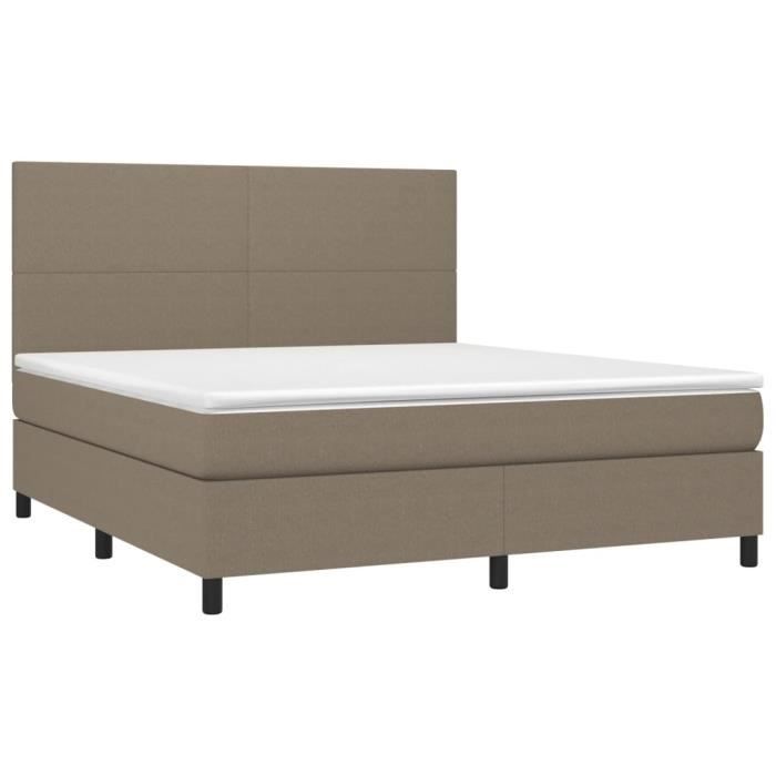 3141637 vidaXL Divan Bed with Mattress Taupe 180x200 Cm Fabric