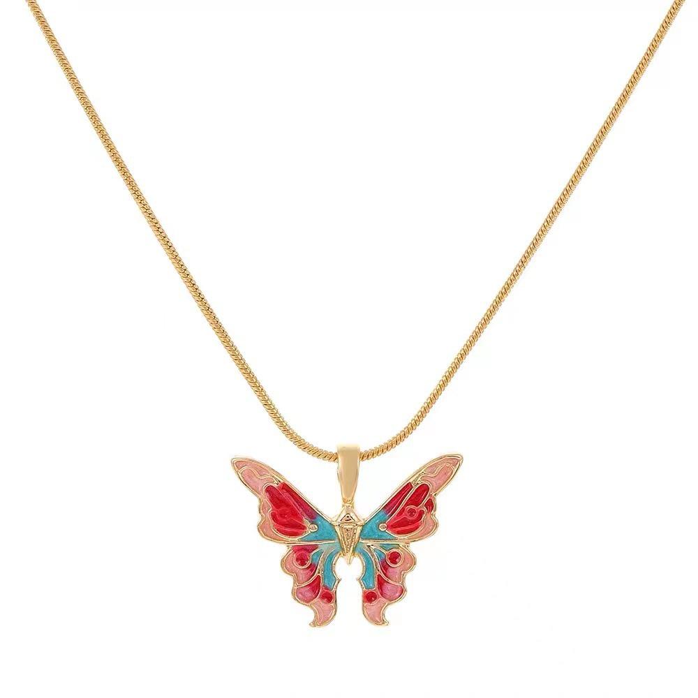 Barbie Princess Iridescent Butterfly Necklace - Light Luxury Jewelry