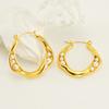 New 18k stainless steel gold earrings light luxury pearl temperament trendy round buckle earrings