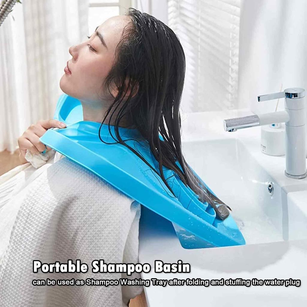 Hair Washing Basin for Home Vertical Shampooing Sink Tub with Drain Hose for Women Home Salon Hair Wash Supplies for Disabled