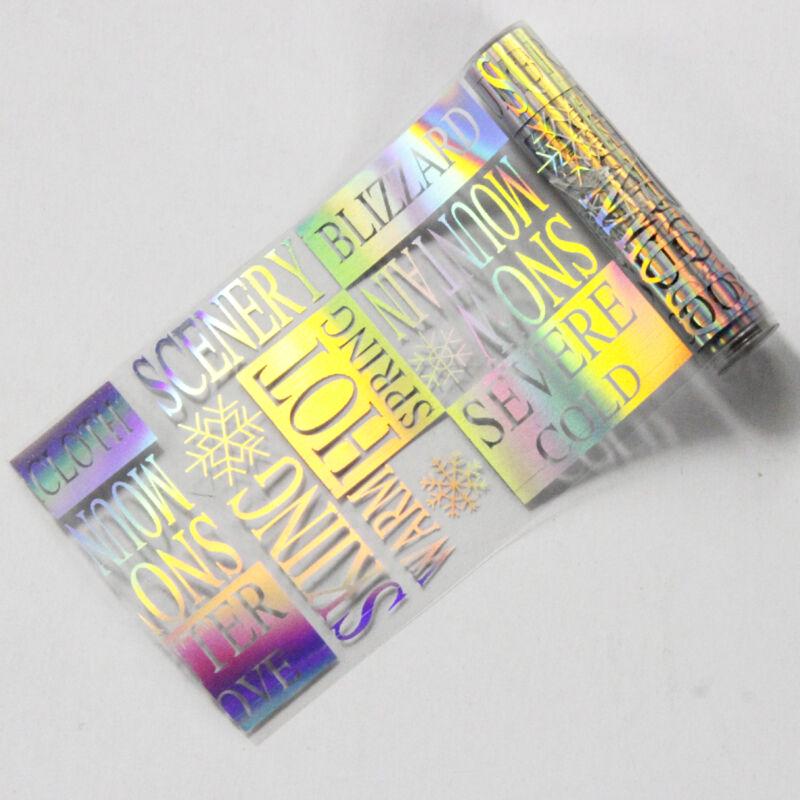 8 foi Holografic Nail Folie Punk Geometric Nail Art Transfer Autocolante Decalcomani