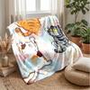Cat and Mouse Adventures Blanket Personalized Name Flannel Blanket Soft Cozy Plush Throw for Sofa Bed Lightweight Home Decor