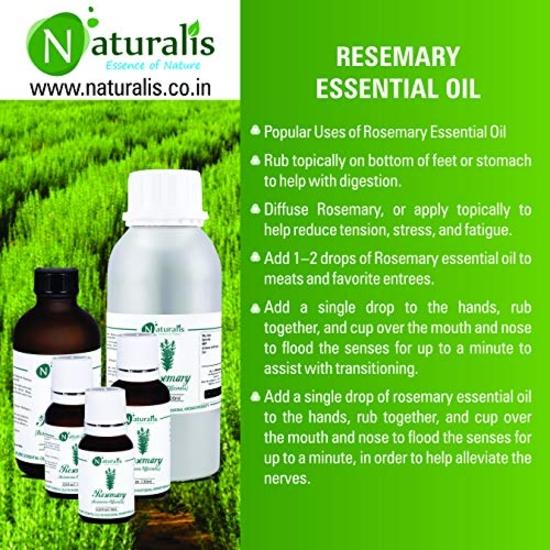 Naturalis Essence of Nature Rosemary Essential Oil for Skin, Muscle & Joints, Anti-Dandruff, Hair Conditioner, Pure - 10ml