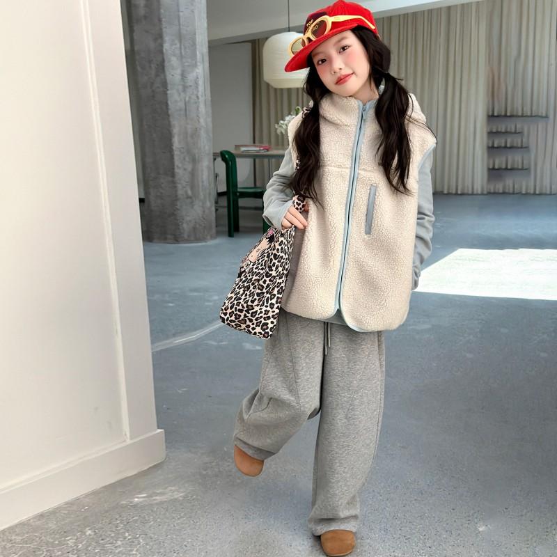 Kids Girls Fleece Vest Warm Winter Zip Up Jacket Trendy Outerwear