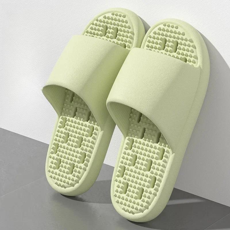 Bathroom bath anti-slip slippers, all-season indoor home leakage quick-drying thick-soled massage breathable cooling slippers