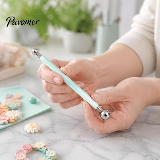 4 Size Clay Shaping Tool 4Pcs Polymer Set, Sculpting Stick with Stainless Rod Steel Ball, DIY Fondant Pottery Modeling Tools Art Craft Supplies