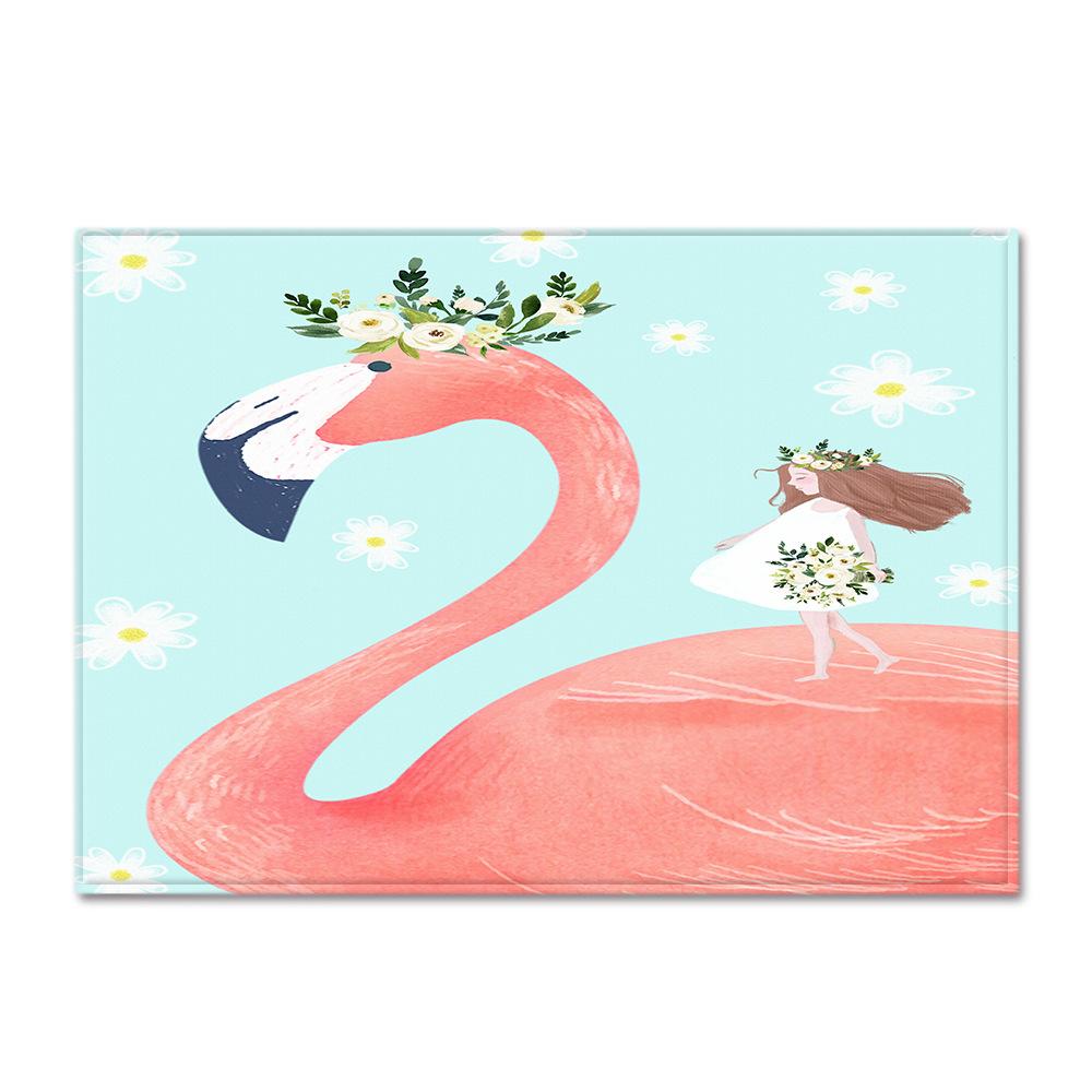 Fresh American Flamingo Printed Carpet Nordic Floor Mat