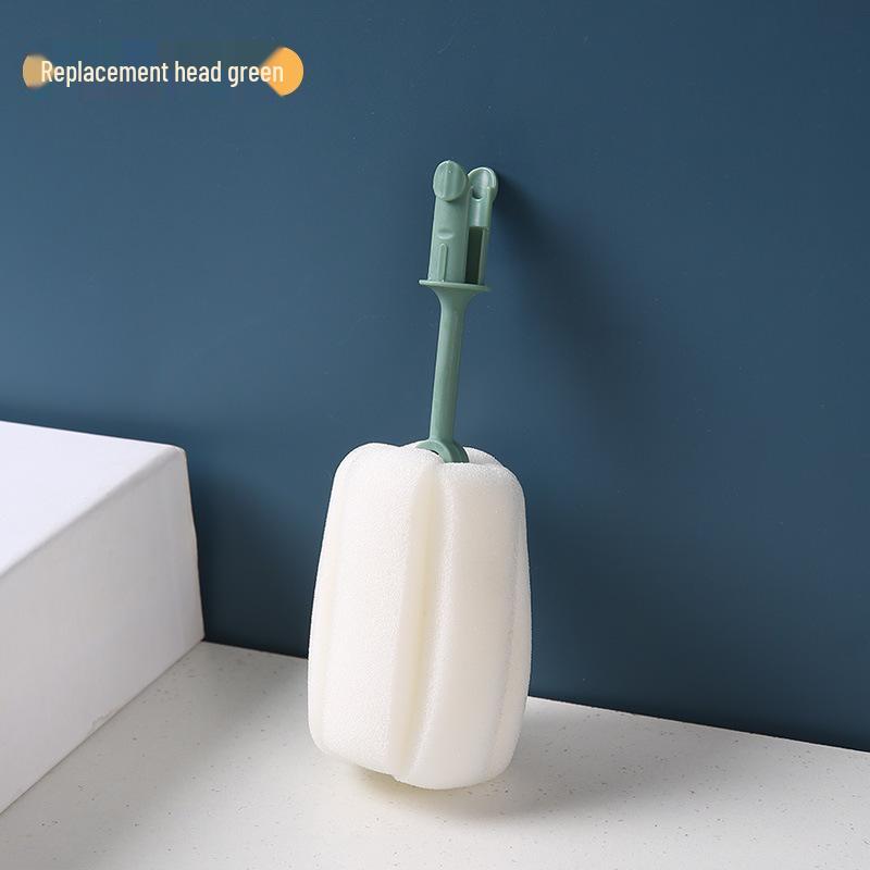 Long-Handle Detachable Sponge Cleaning Brush for Glasses and Bottles