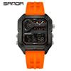 Sanda Multifunctional Men's Luminous Sport Watch with Triple Time Zone