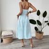 YYFS Women's Fashion Summer Spring Stripe Print Sleeveless Suspenders High Waist Casual Dresses