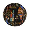 Egyptiska hieroglyfer och gudar på svart hinkhatt för sommarsemester Egypten Hängande hatt Bob Fiskarehatt Ispoti Keps
