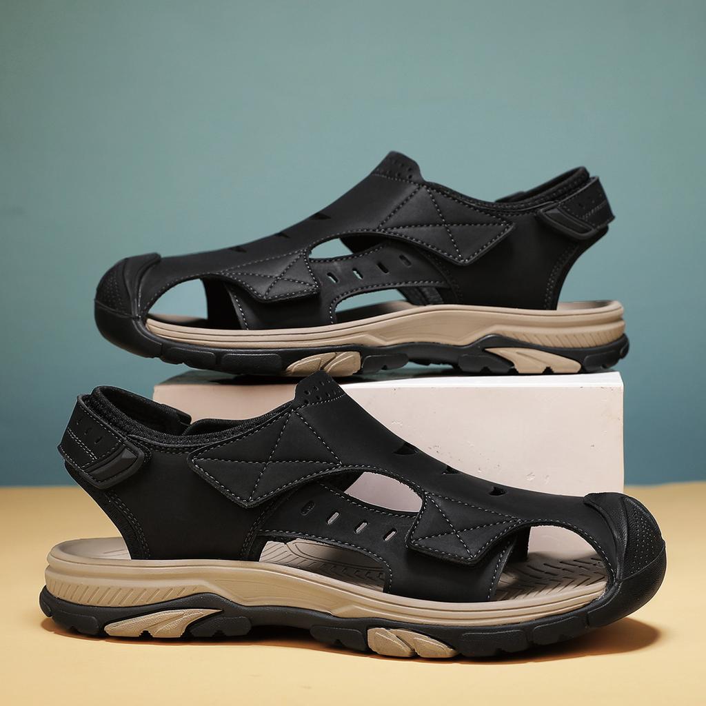 Summer Men's Sandals Genuine Leather Casual Shoes Outdoor Leather Sandals for Men Beach Shoes Roman Shoes