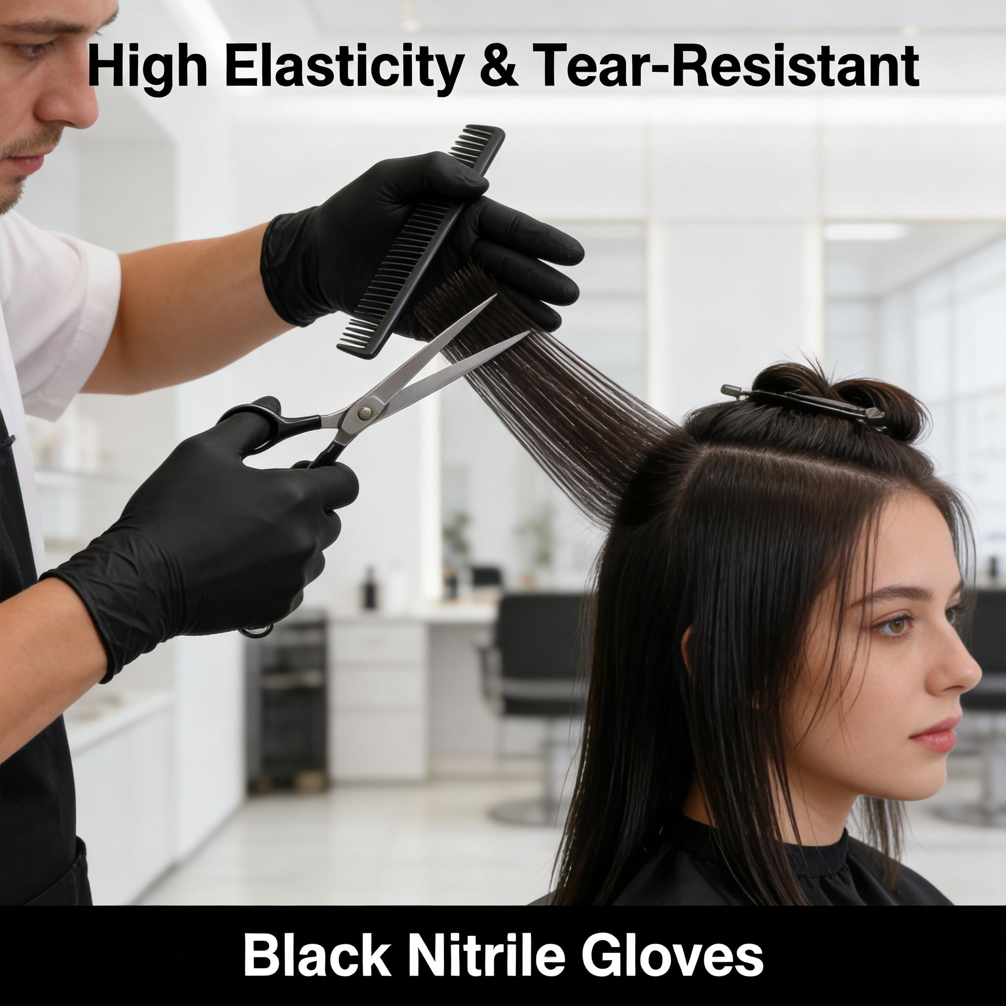 

100pcs Disposable Black Nitrile Gloves Powder-Free Latex-Free Tear Resistant for Food Handling Kitchen Cooking Cleaning 100pcs