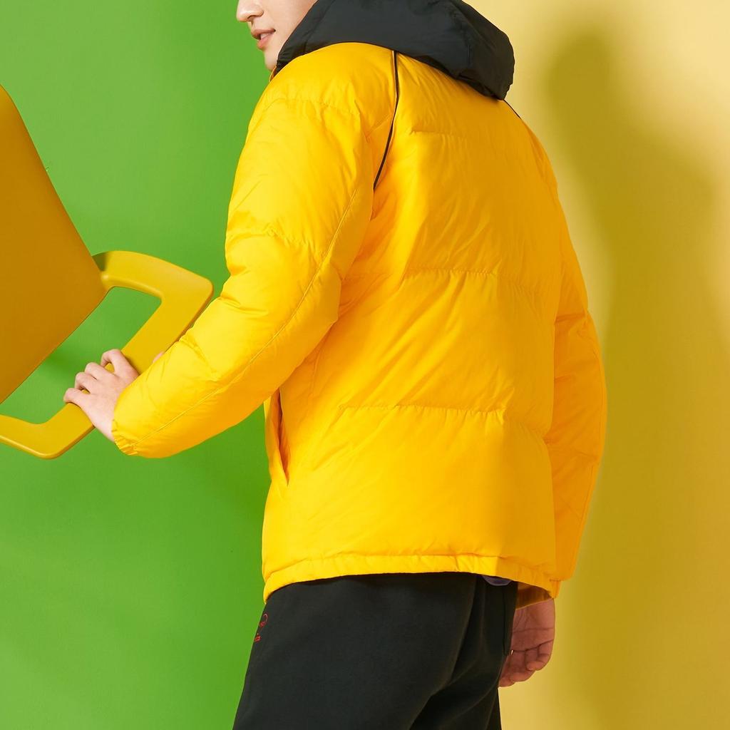 Adidas Geacă de Puf cu Glugă Sport Călduroasă Neo Casual Bărbați Îmbrăcăminte Exterioară Galben HF0503