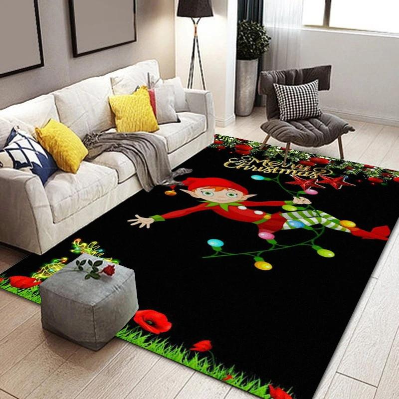 C-Christmas dwarf print carpet yoga mat bedroom decoration carpet living room bathroom decoration floor mat birthday gift