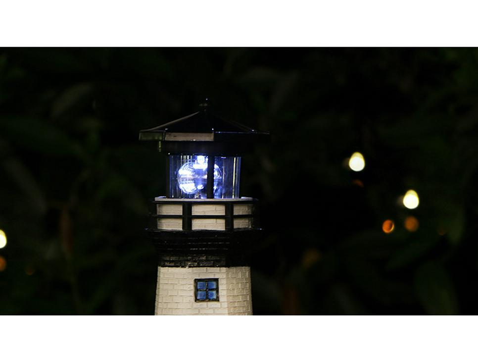 Solar Rotating Lighthouse Resin Garden Ornament