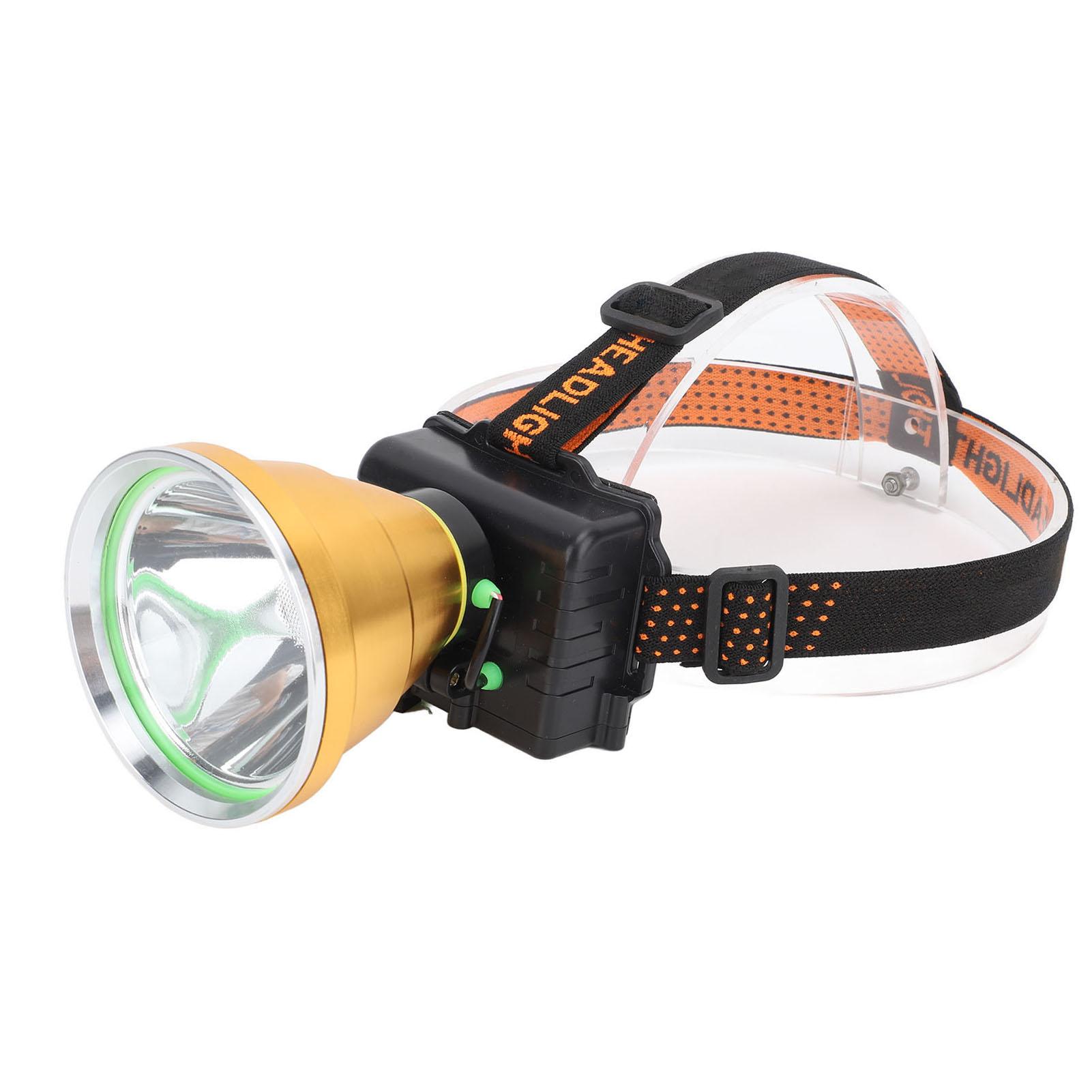 

LED Headlamp Aluminum Alloy Rechargeable Super Bright Head Mounted White Light Flashlight for Outdoor Hiking Camping Fishing Golden