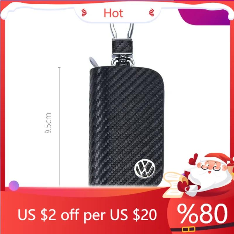 2025 Hot Leather Car Key Cover Holder Keychain Case For Volkswagen Sharan Golf Passat Jetta Touareg Tiguan Polo Scirocco MK5 Acc