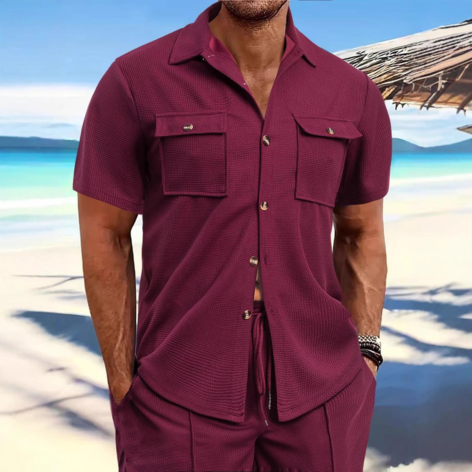 

Мужская куртка с лацканами и карманами, повседневная и удобная, с коротким рукавом M винный