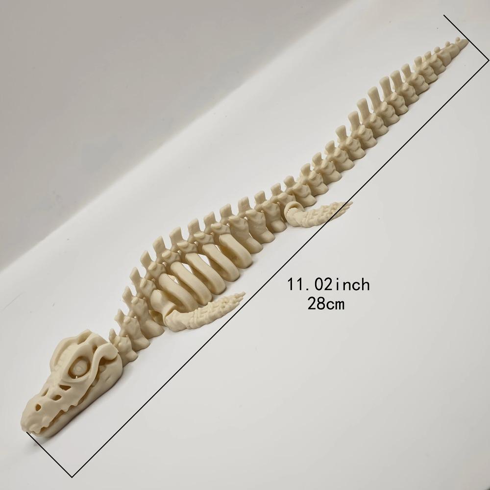 Mosasaurus Skeleton Aquarium Decoration, Large Dinosaur Bone Replica with Fins for Fish Tank.