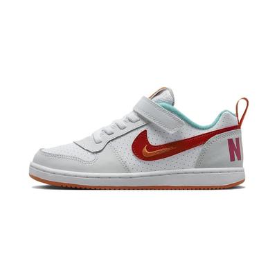 Court Borough Comfortable Versatile Non-Slip Shock Absorbing Durable Low-Top Skate Shoes Kids Sneaker Beige Orange FD4636-161