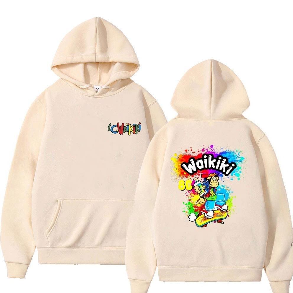 Love Graffiti Lc Waikiki Monkey Hoodie Funny Cartoon Monkey Print Sweatshirt Men Fashion Popular Streetwear Male Casual Hoody
