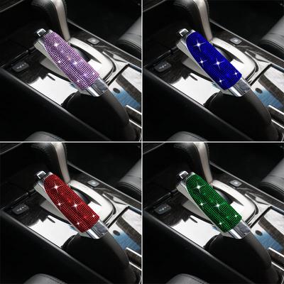 Copri freno a mano universali in cristallo per auto, antiscivolo, collari per cambio marcia auto, accessori bling con diamanti per interni auto, per donna e ragazza