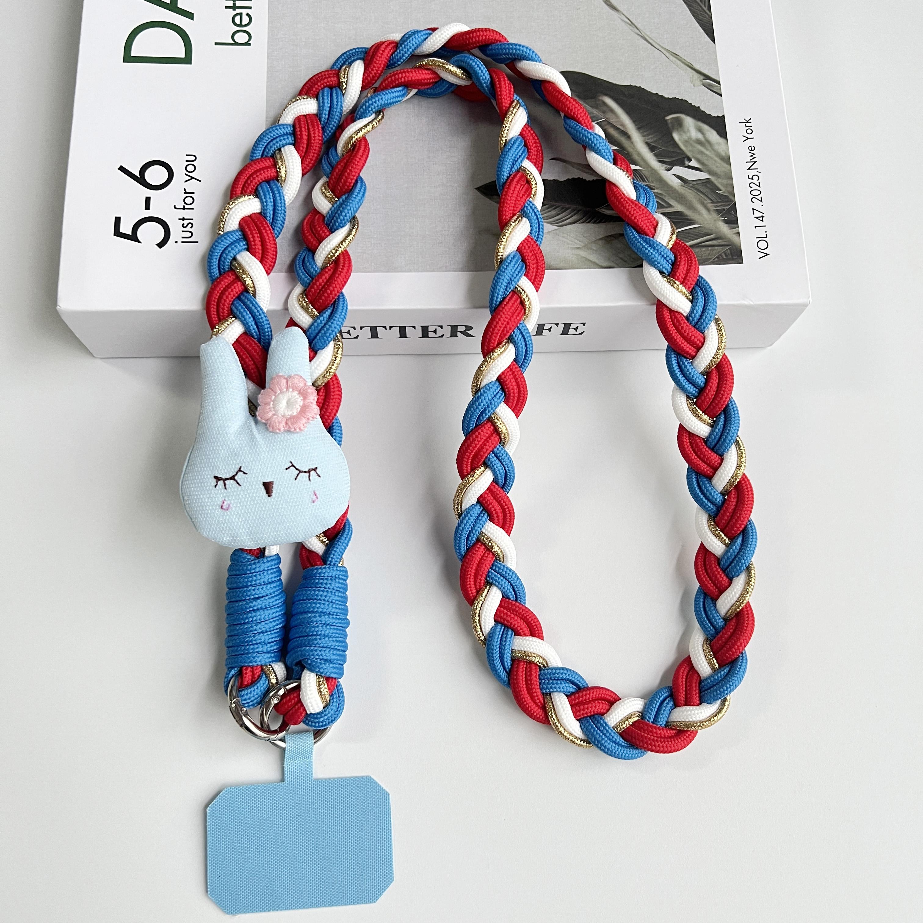 

Hand Woven Fried Dough Twists Lanyard Fixed Card Color Contrast Diagonal Shoulder Lanyard Mobile Phone Lanyard Durable Lanyard Polyester / Nylon