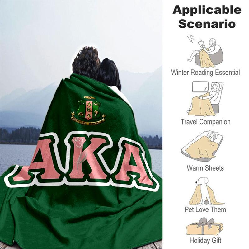 1pc Blanket AKA Logo5 Print Design, Lightweight Blanket for Sofa, Bed- Soft &Warm, Gift for All Seasons like Christmas, Halloween