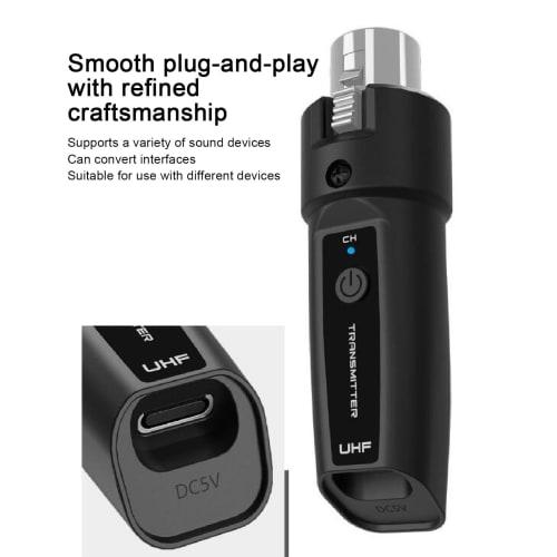 Microphone Transmitter Receiver XLR System Rechargeable Adapter Dynamic Microphone 6.35mm Interface for Vocal Concerts and Events