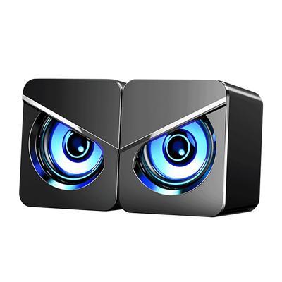 1 Pair Desktop Computer Speaker Multifunction Stylish Strong Bass 4D Stereo Sound USB Wired Speaker