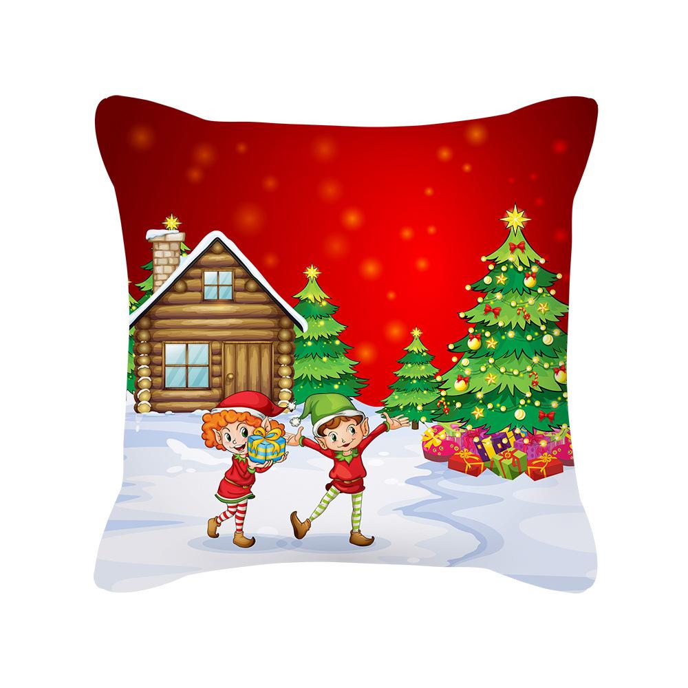 Christmas New Peach Skin Pillow Case Pillow Sofa Pillow Case Red Series Pillow