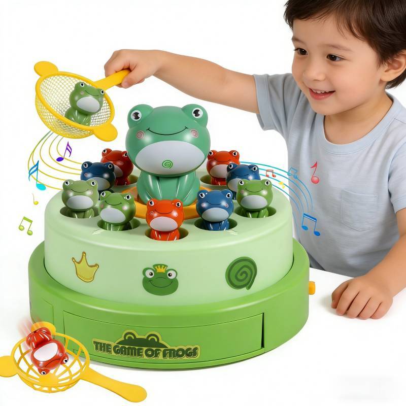 Electric Music Jumping Frog Spin Toy For Kids With Voice Control And Parentchild Interaction